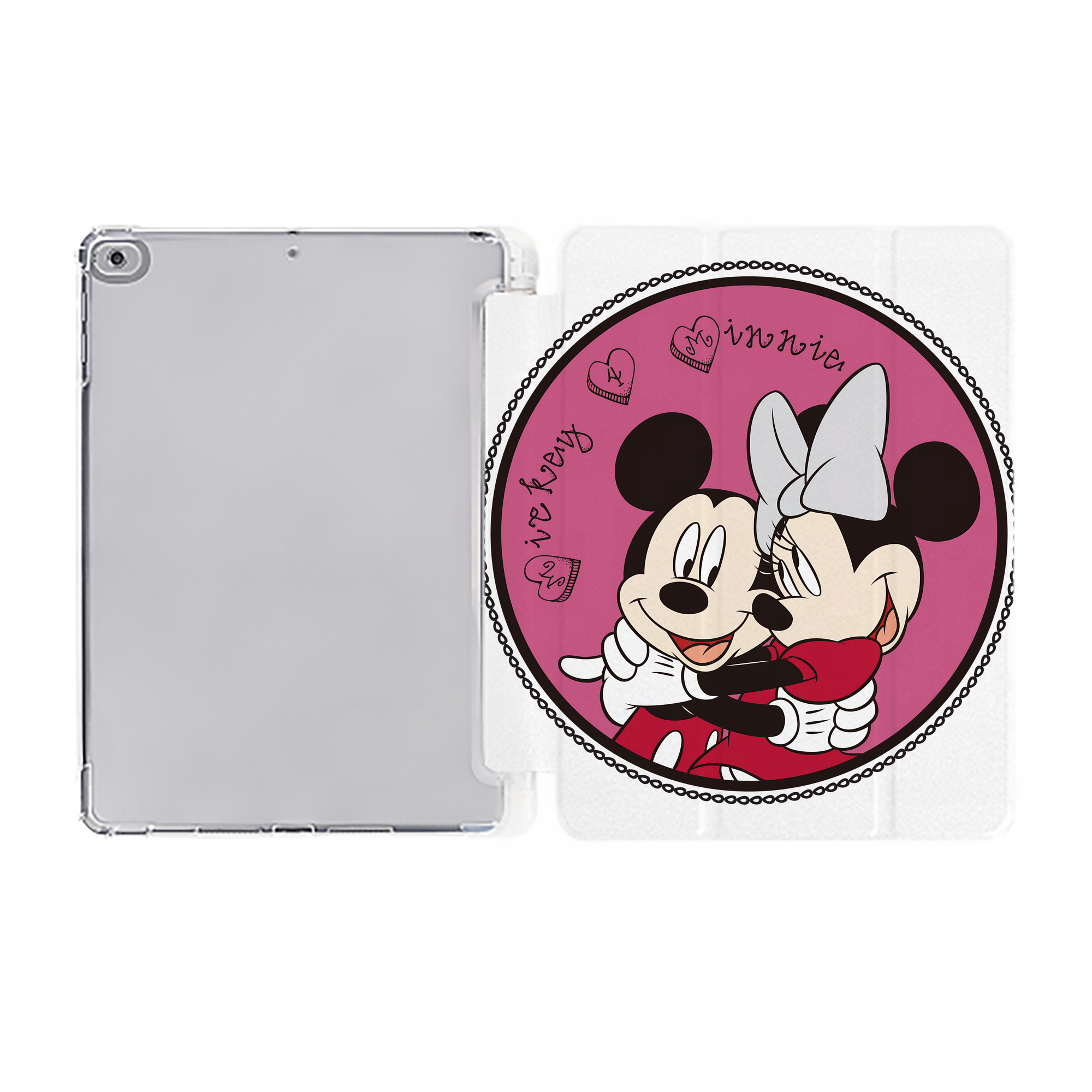 （画像用） ミッキーマウス Mickey Mouse IPad ケース ペン収納付き 三つ折りスタンド PUレザー×シリコン 対応機種9.5/10.5/10.9インチ